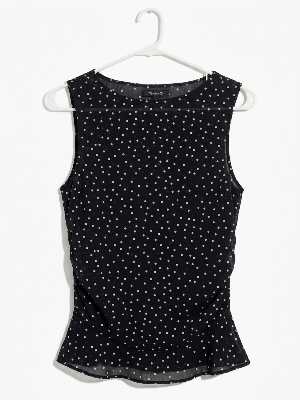 Madewell Black and White Polka Dot Sleeveless Tank